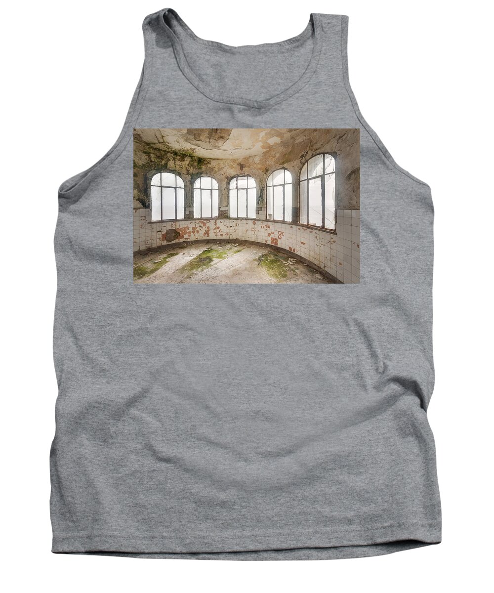 Abandoned Tank Top featuring the photograph View at the Sea by Roman Robroek