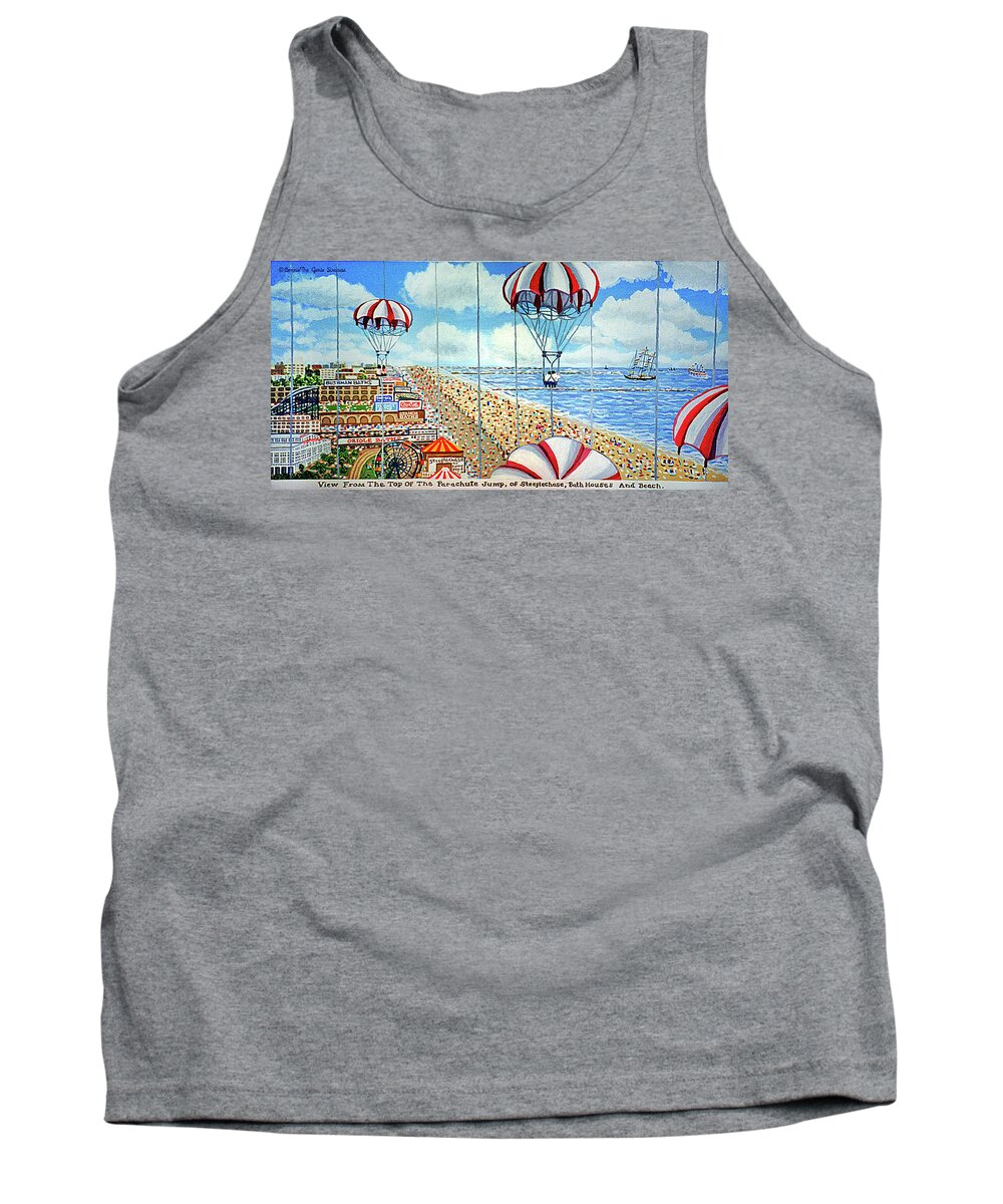  Tank Top featuring the painting View From Parachute Jump Towel Version by Bonnie Siracusa