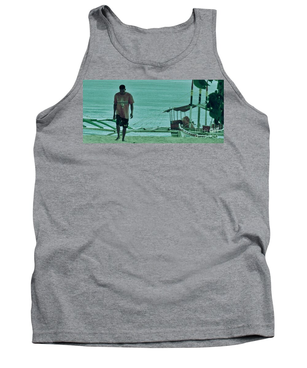Sea Tank Top featuring the photograph Walking in the rain by Yavor Mihaylov