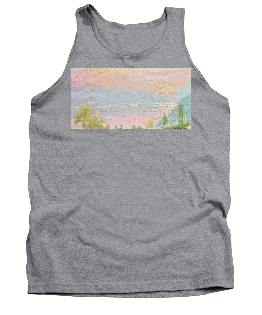 Fresia Tank Top featuring the painting Warm December Skies by Jerry Fresia