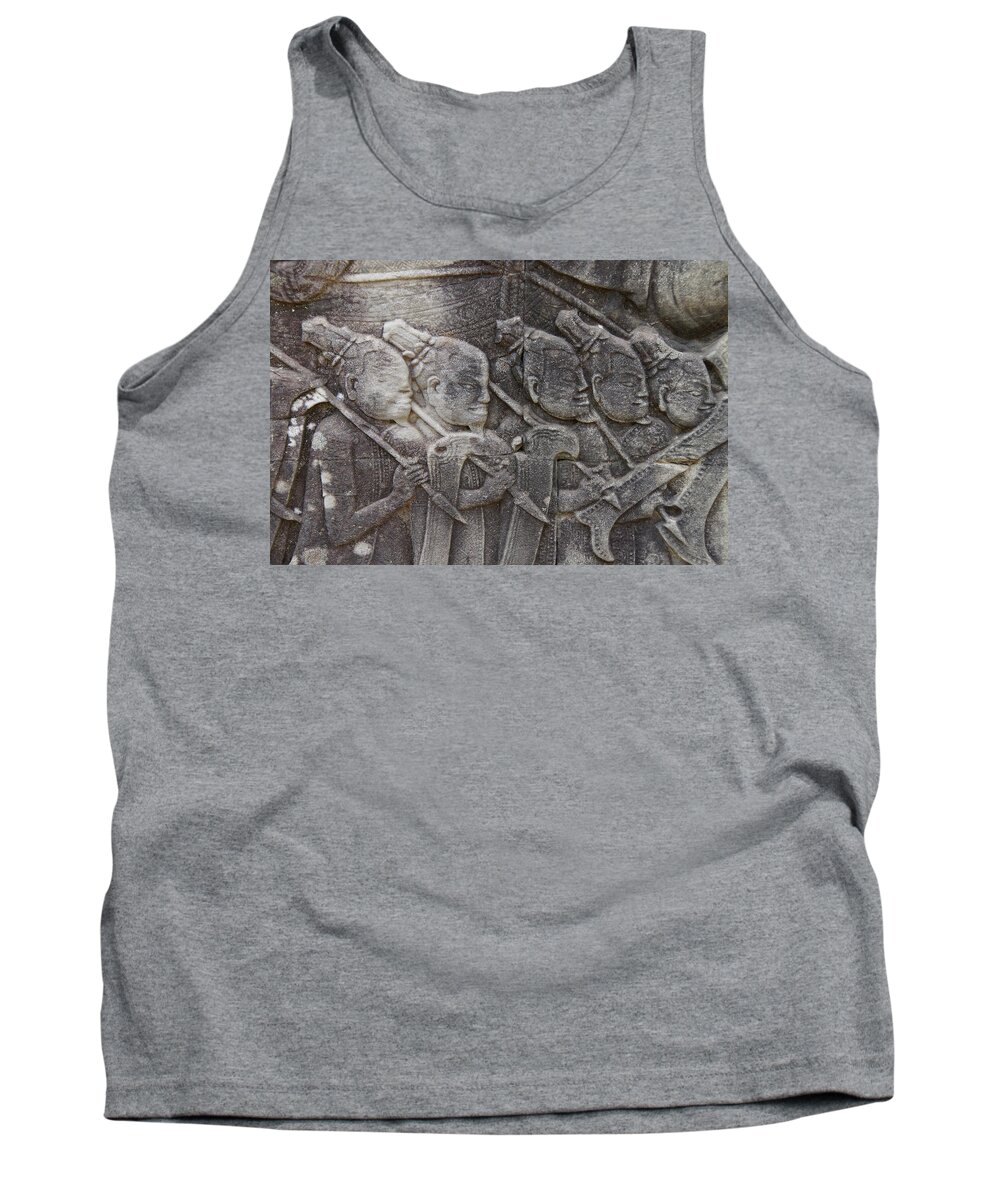 Angkor Tank Top featuring the photograph Warriors marching into battle by Steve Estvanik