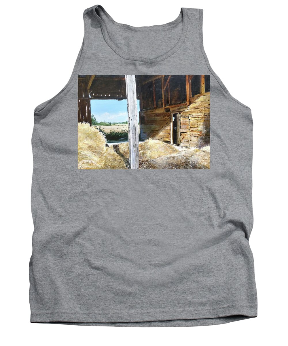 Barn Tank Top featuring the painting While The Sun Shines by William Brody