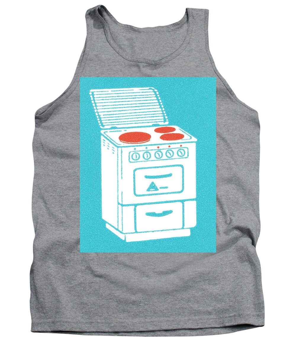 Appliance Tank Top featuring the drawing White oven by CSA Images