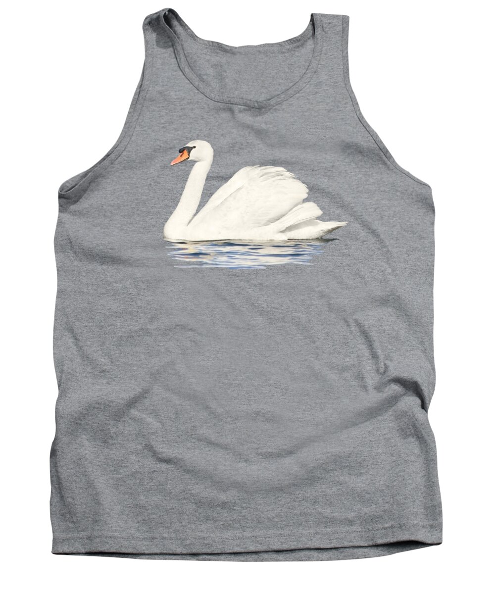 Swan Tank Top featuring the photograph White Swan on a transparent background by Terri Waters