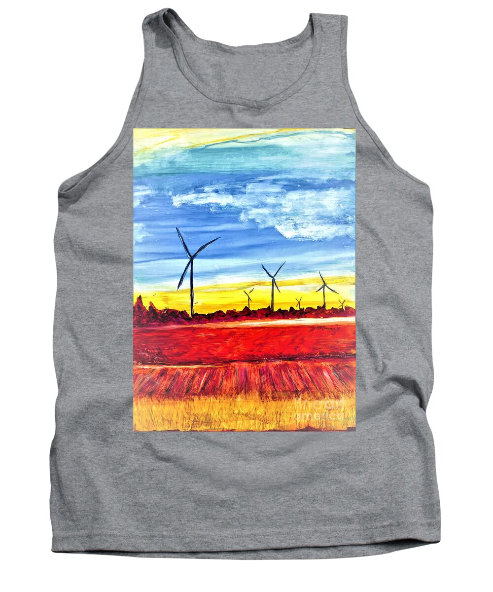 Energy Tank Top featuring the painting Wind Farm by Patty Donoghue