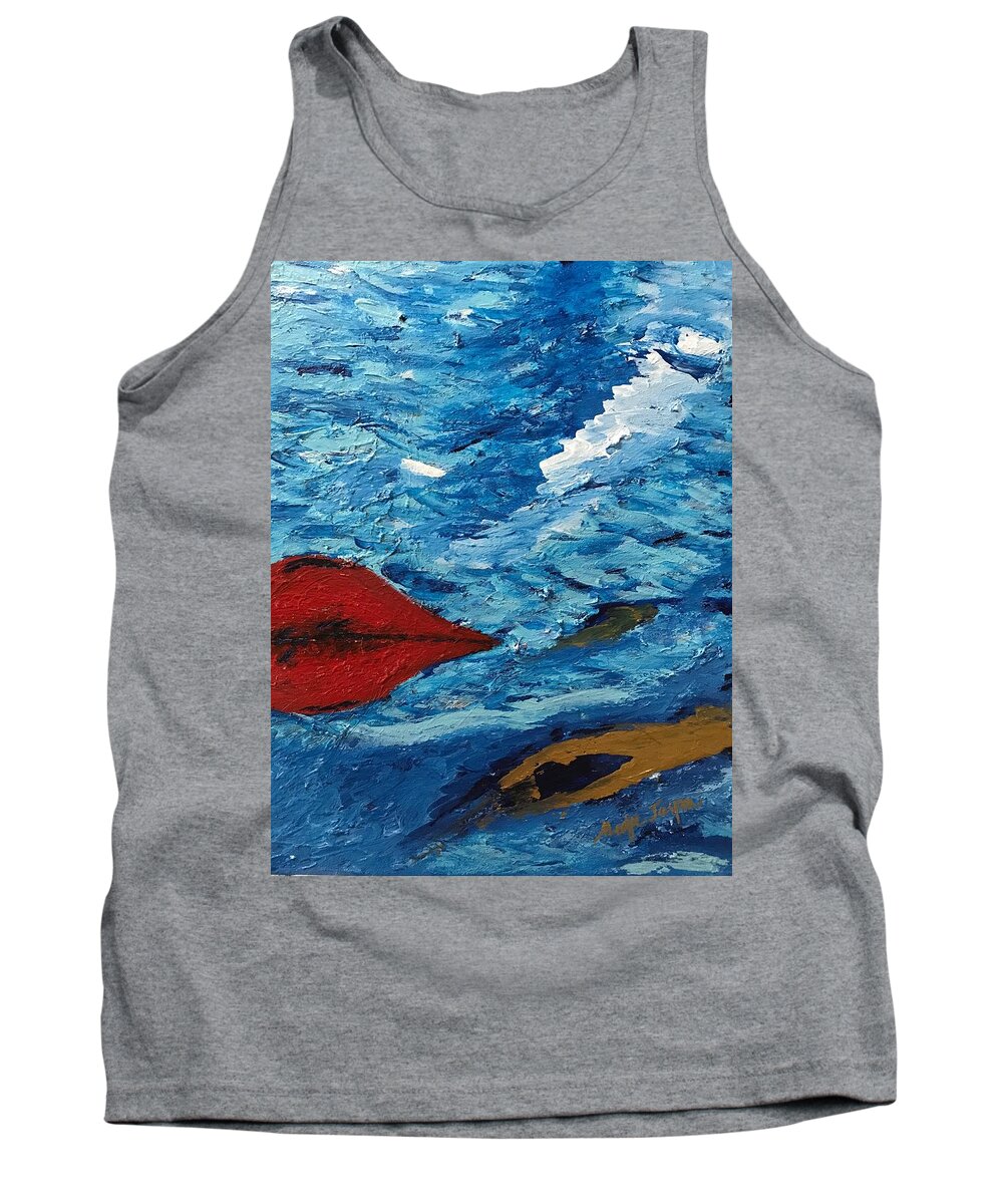 Women Lips Water Hand Freedom Tank Top featuring the painting Women Voice by Medge Jaspan