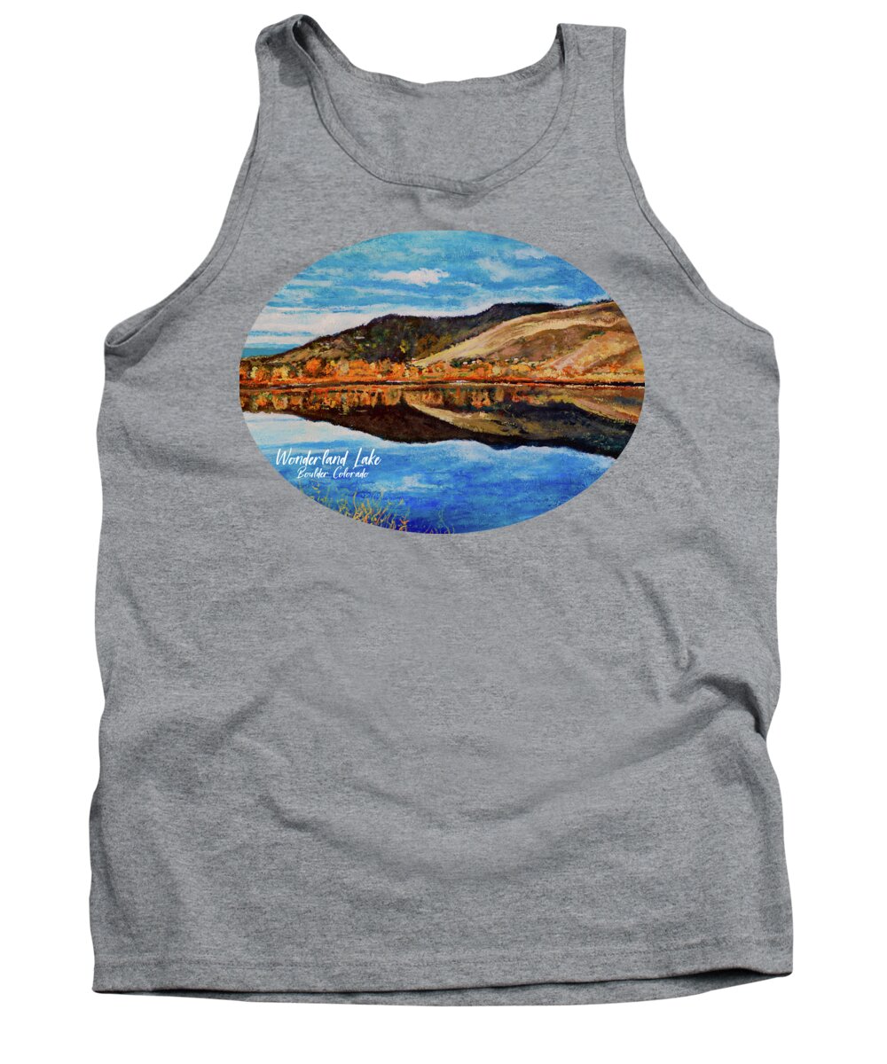 Boulder Tank Top featuring the painting Wonderland Lake by Tom Roderick