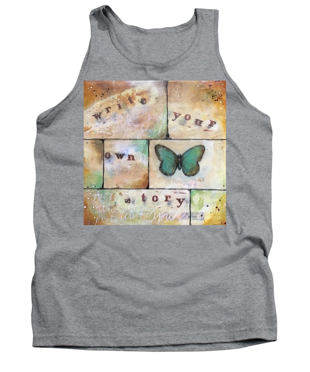 Butterfly Collage Tank Top featuring the painting Butterfly wall art #1 by Diane Fujimoto