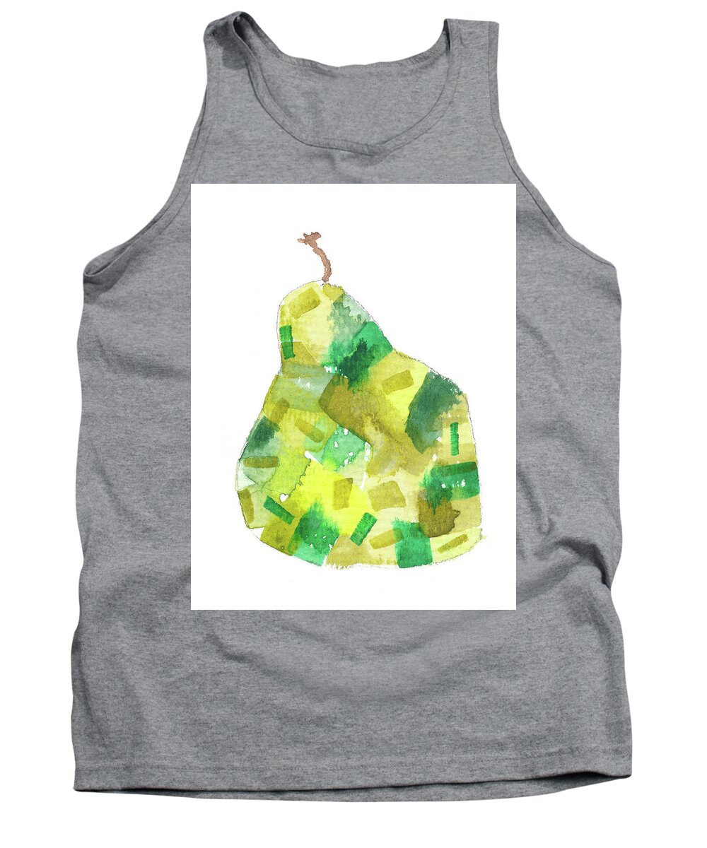 Pear Tank Top featuring the painting Yellow Pear by Marty Klar