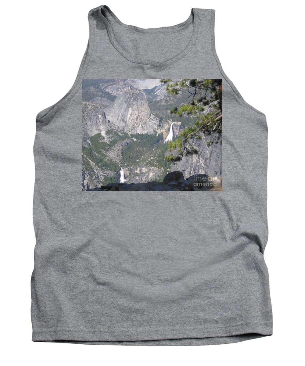Yosemite Tank Top featuring the photograph Yosemite National Park Glacier Point Overlooking Twin Waterfalls by John Shiron