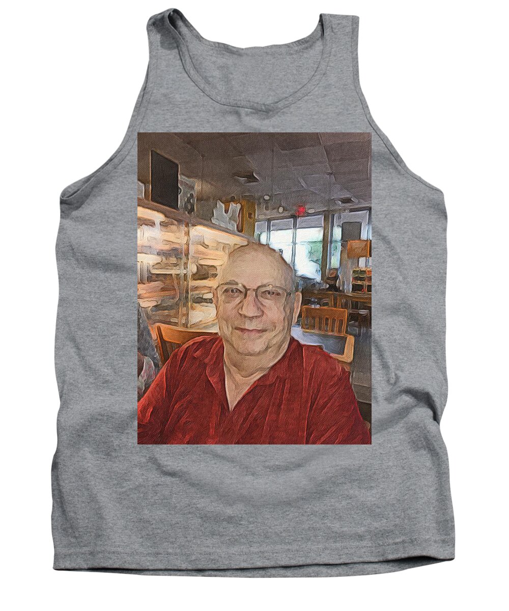 Photoshopped Photograph Tank Top featuring the digital art Zvi A. Sesling by Steve Glines