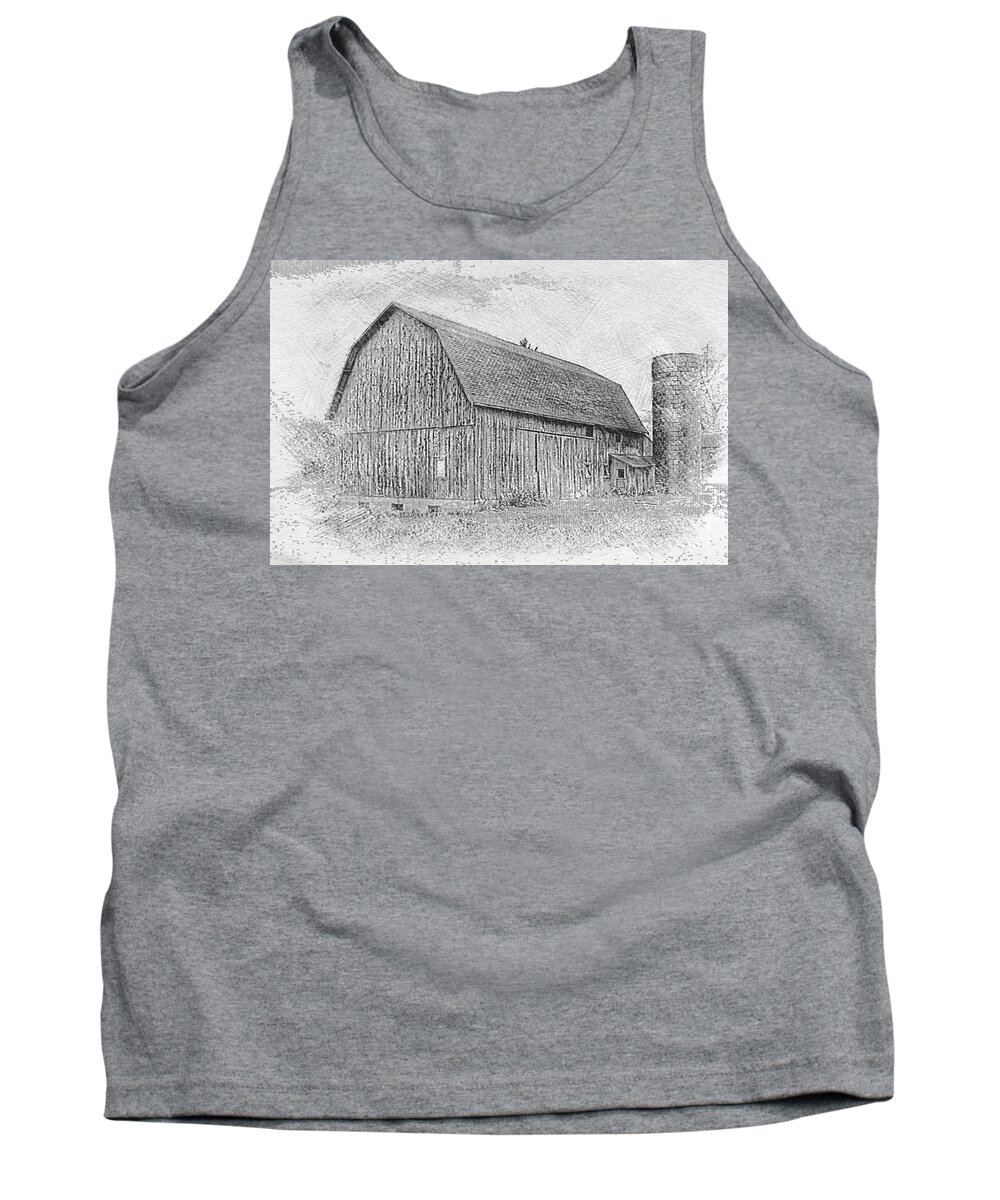 Barn Tank Top featuring the photograph 0003 - Baldwin Road Red I by Sheryl L Sutter