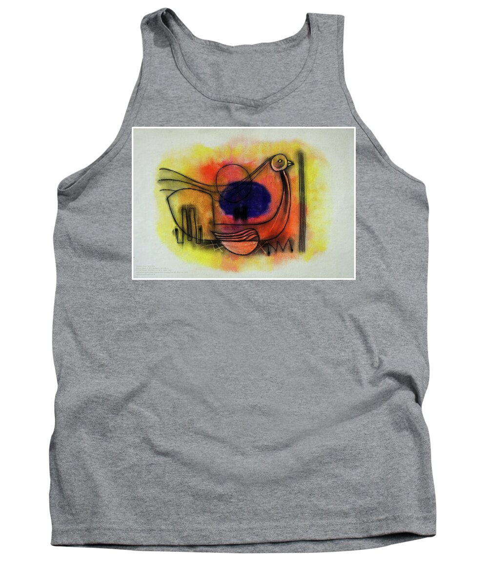 Abstract Tank Top featuring the painting Bird Of Spirit by Winston Saoli 1950-1995