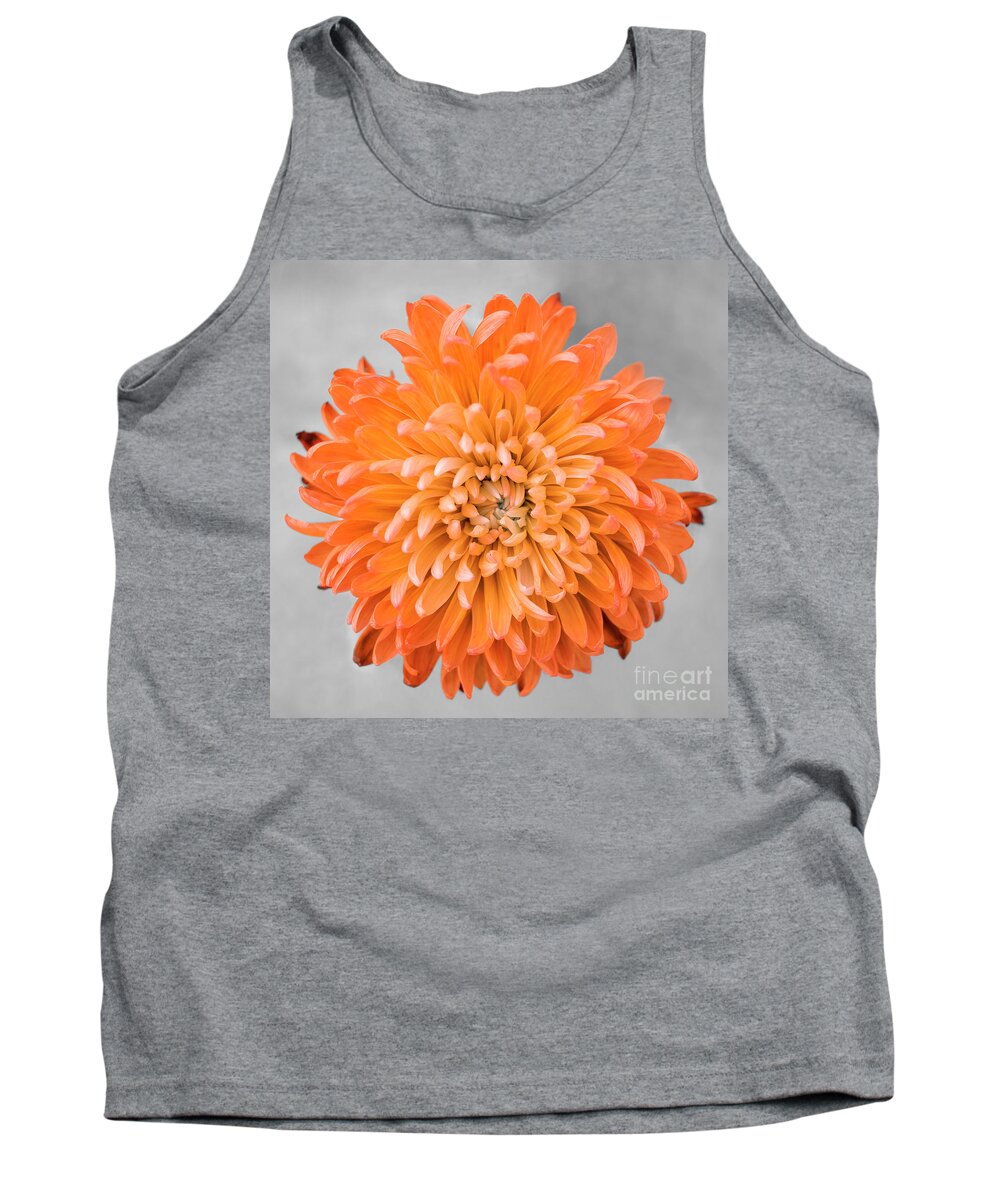 Floral Tank Top featuring the photograph Chrysanthemum Flower Joy-Orange by Renee Spade Photography