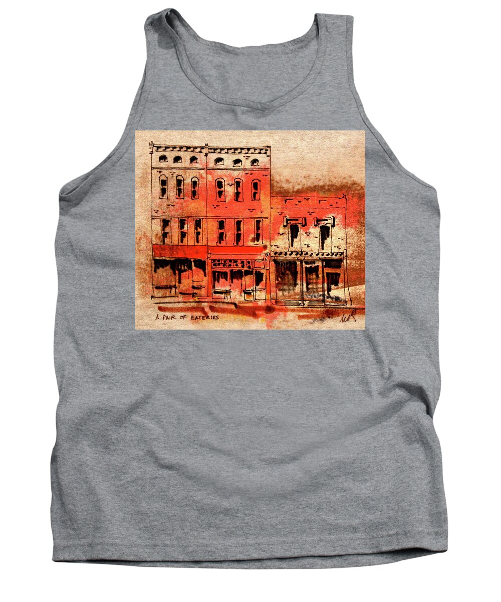 Architecture Tank Top featuring the drawing Fine Dining #1 by William Renzulli