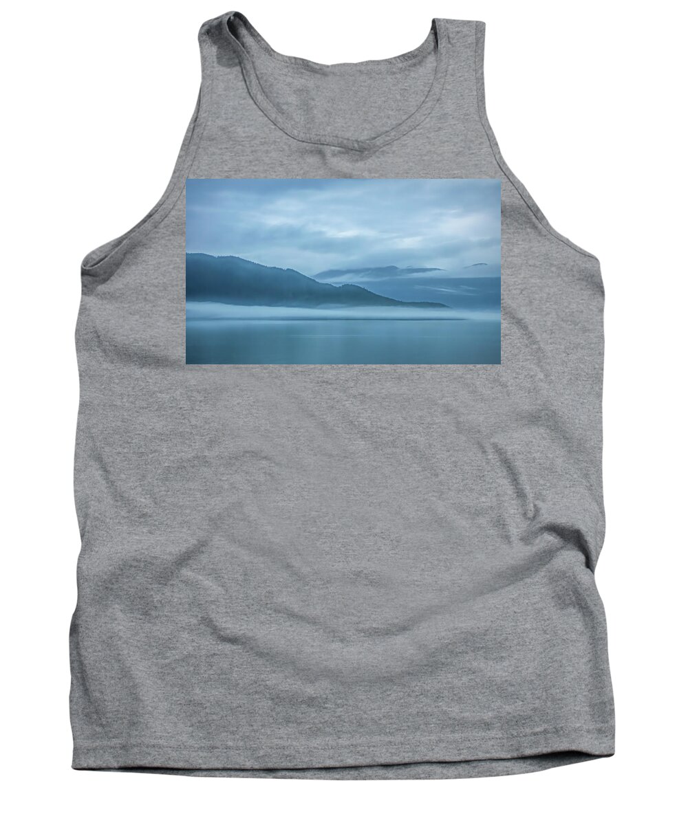Alaska Tank Top featuring the photograph Foggy Morning in Juneau #1 by Marcy Wielfaert