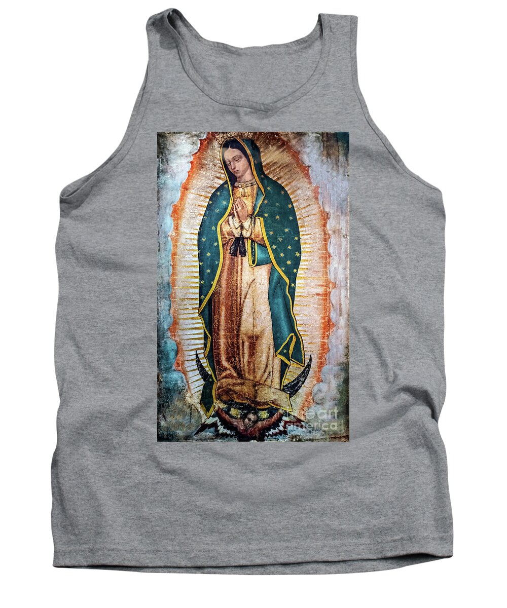 Religion Tank Top featuring the photograph Image of our lady of guadalupe is located in the new basilica, Mexico #1 by Marek Poplawski