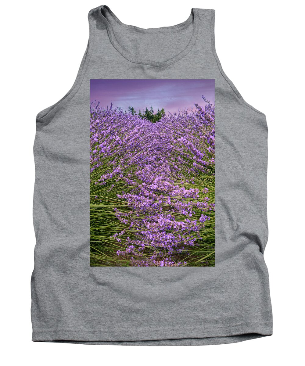 Lavender Tank Top featuring the photograph Lavender Field #1 by Minnie Gallman