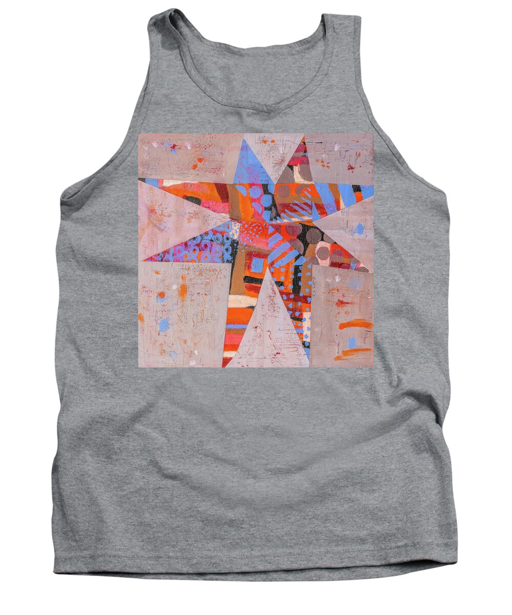 Star Tank Top featuring the painting Manly Star by Cyndie Katz