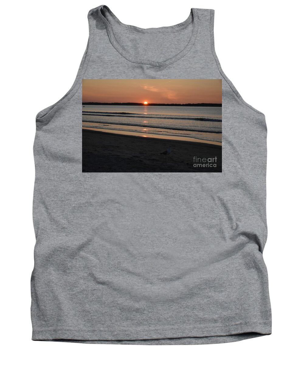 #maine. #old Orchard Beach Tank Top featuring the photograph Old Orchard Beach Sunrise #1 by Cornelia DeDona