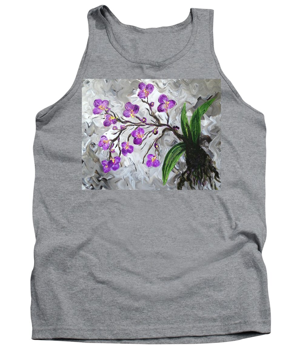 Flowers Tank Top featuring the painting Purple Orchids by Britt Miller
