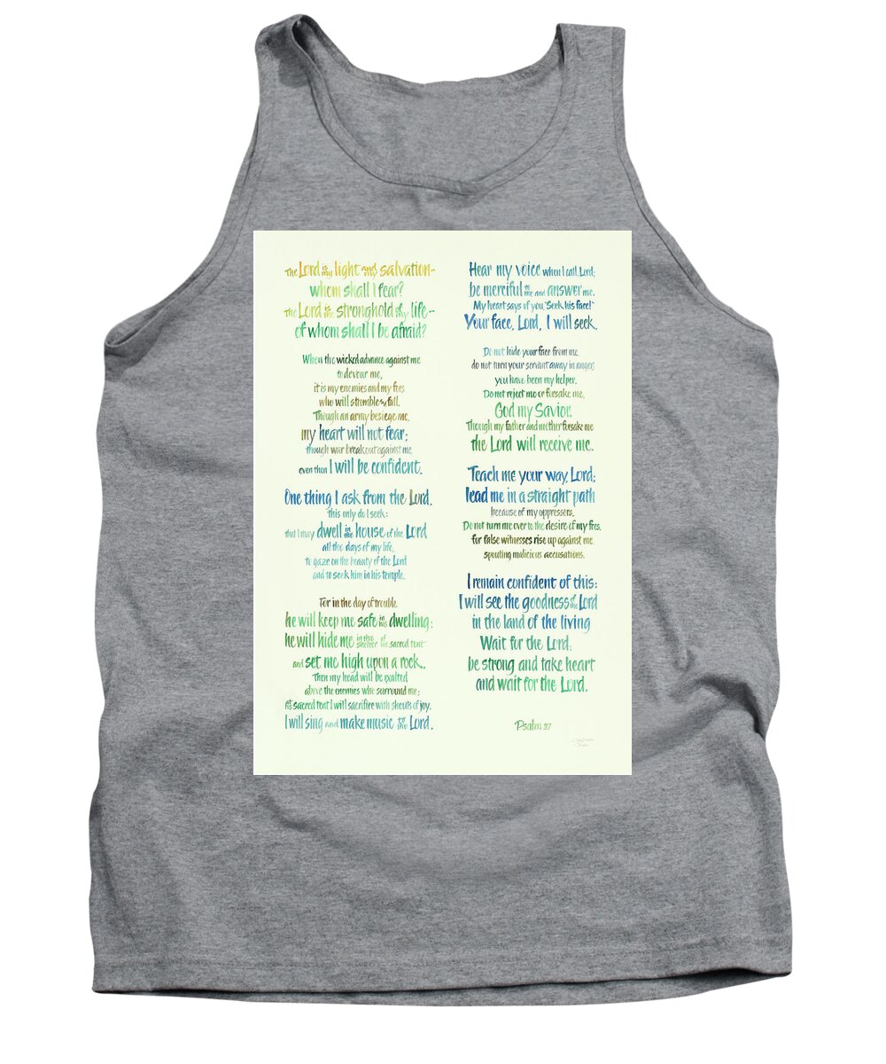 Psalm Tank Top featuring the painting Psalm 27 by Judy Dodds
