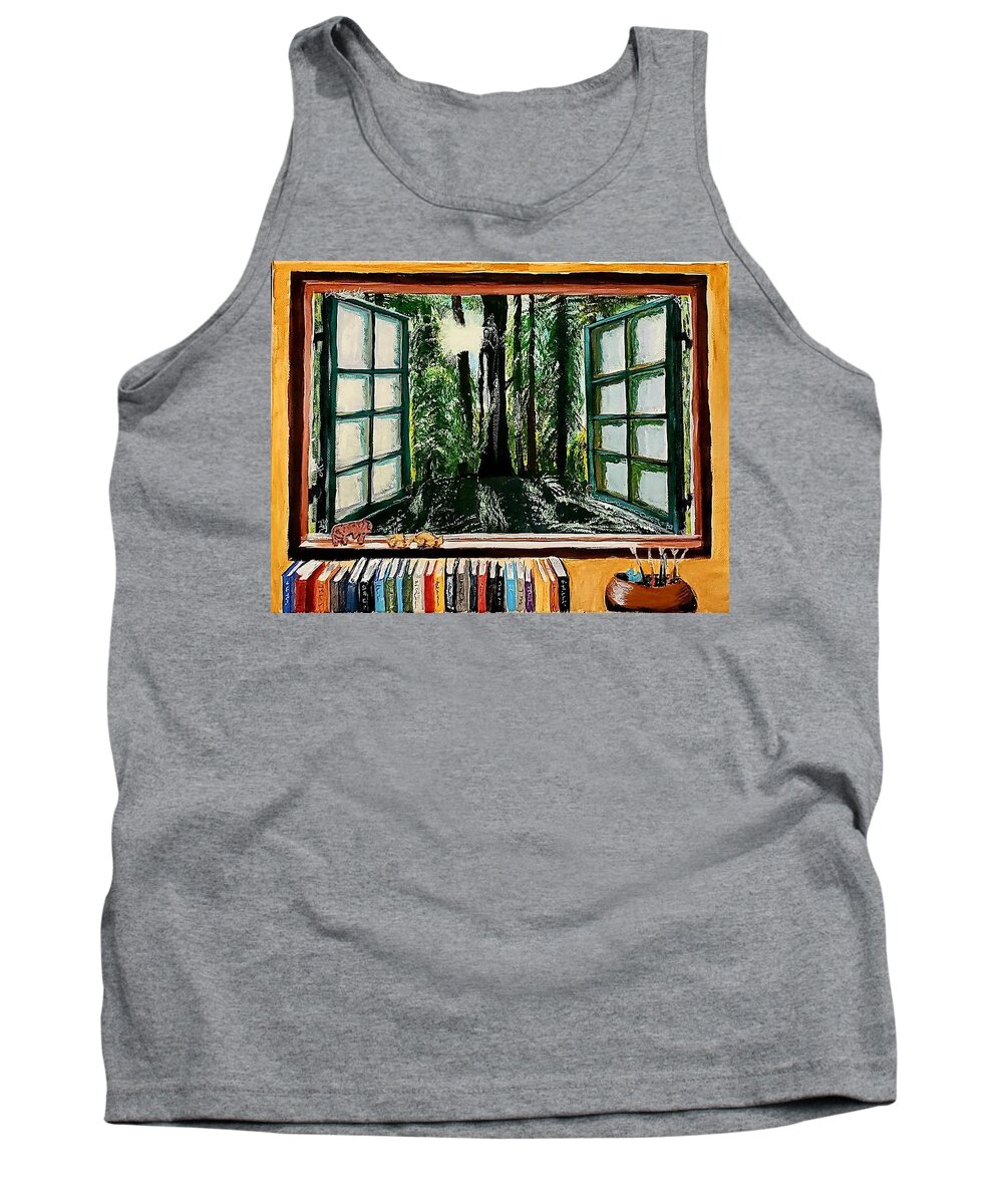 Window Tank Top featuring the painting Room with a View by Amy Kuenzie