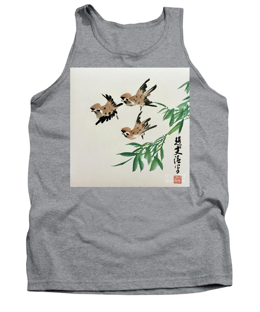 Spring Coming Tank Top featuring the painting Spring Coming by Carmen Lam