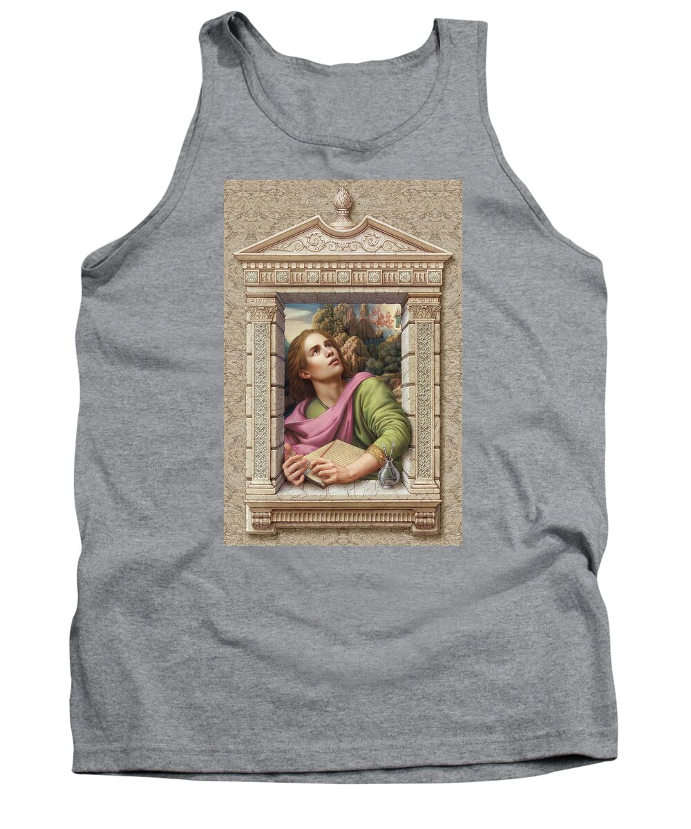 Christian Art Tank Top featuring the painting St. John of Patmos by Kurt Wenner