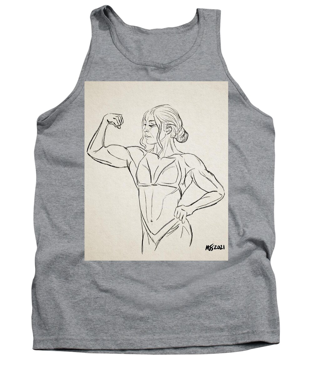 Portrait Tank Top featuring the digital art Strong And Sleek #1 by Michael Kallstrom