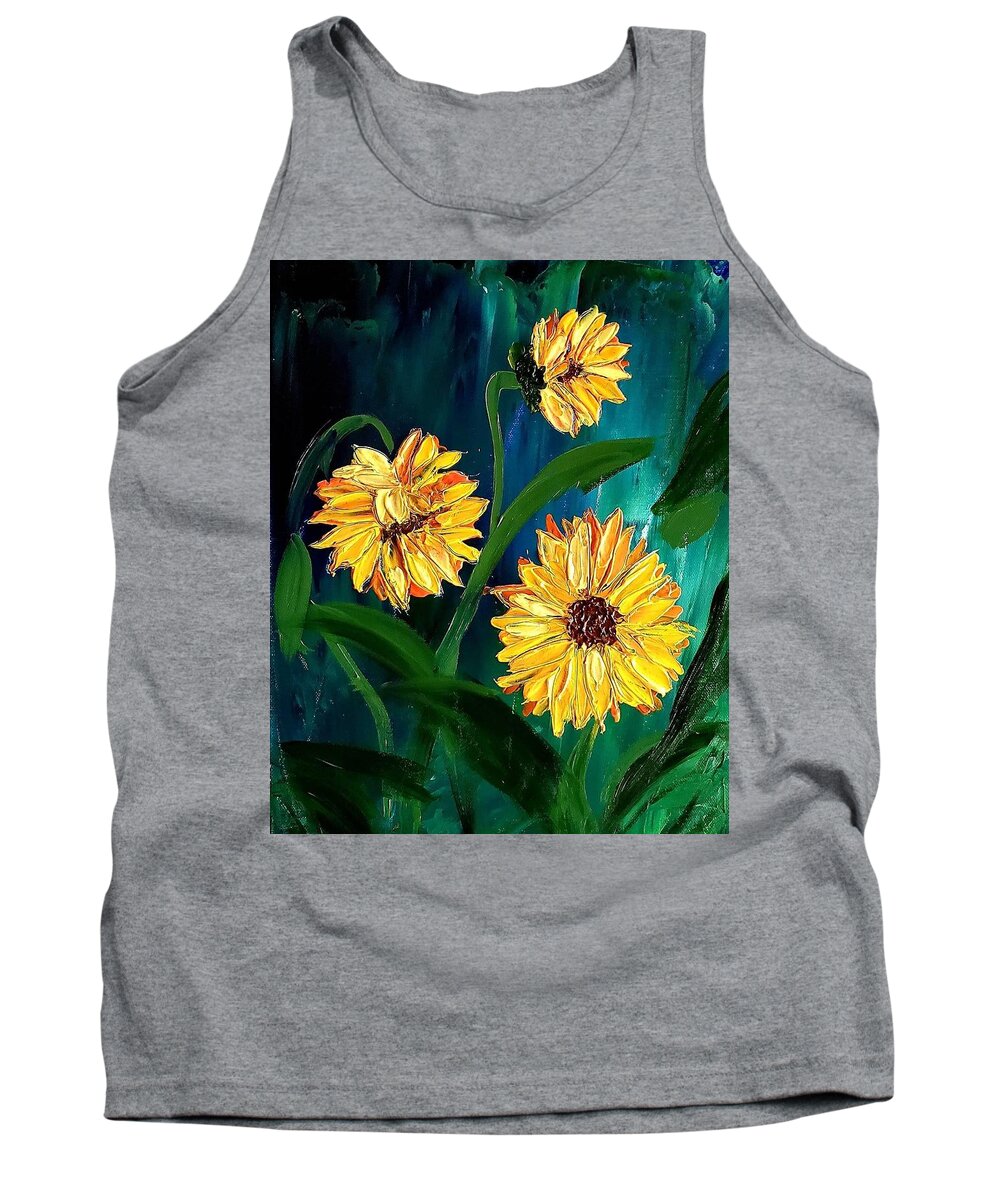 Tank Top featuring the painting Sunflowers #1 by Amy Kuenzie