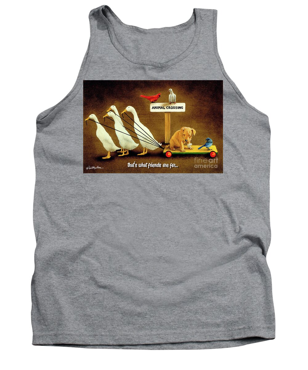 Ducks Tank Top featuring the painting That's What Friends Are For... #3 by Will Bullas