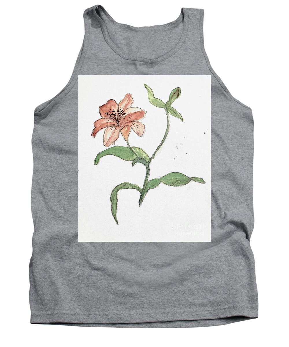 Dancing Lily Tank Top featuring the painting Tiger Lily #1 by Margaret Welsh Willowsilk