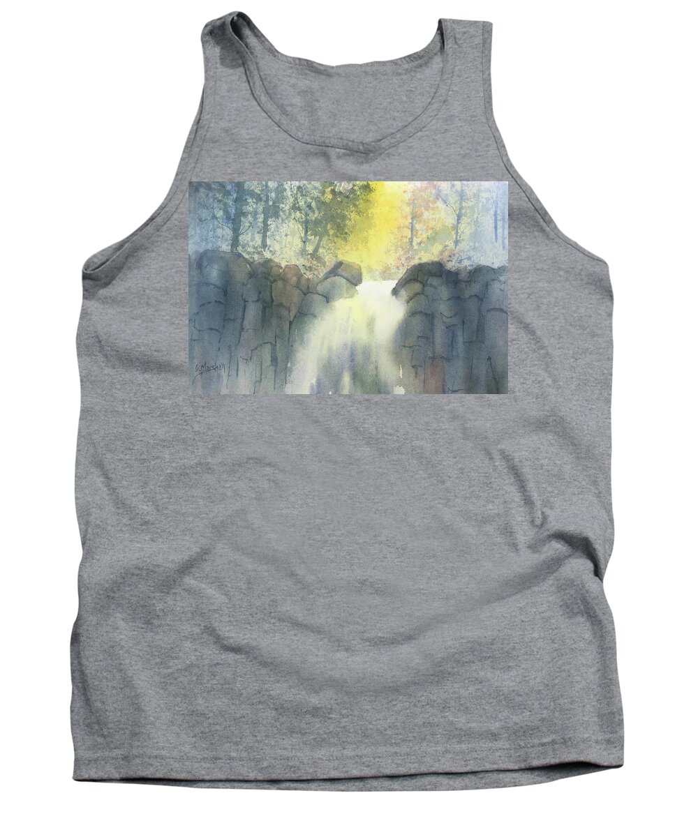 Watercolor Tank Top featuring the painting Waterfall #1 by Glenn Marshall