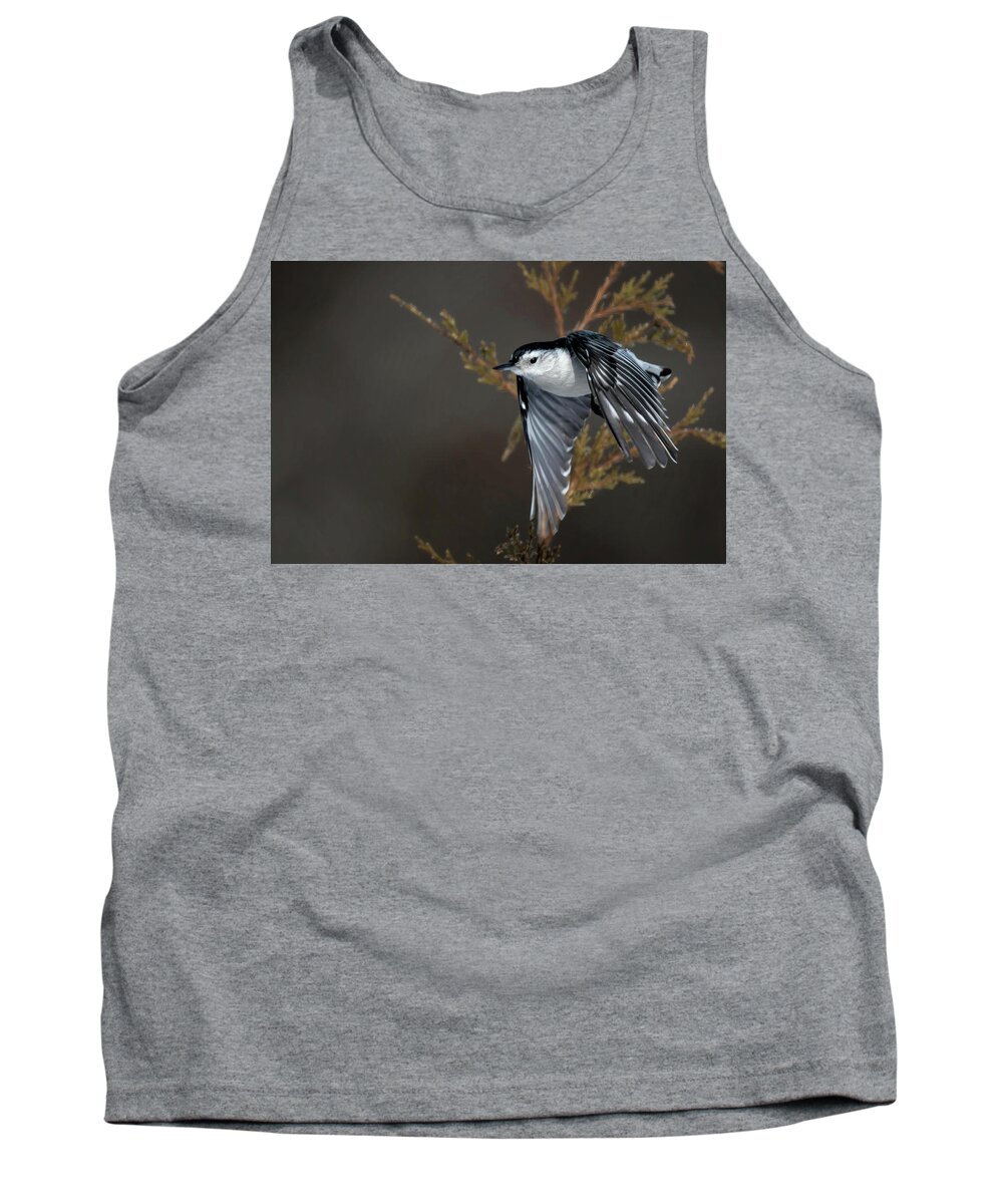 Back Yard Birds Tank Top featuring the photograph White-breasted Nuthatch #1 by Linda Shannon Morgan