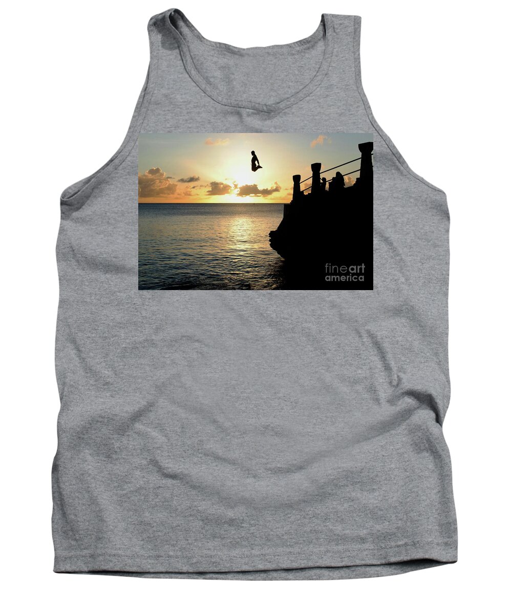 Twilight Tank Top featuring the photograph Yoga in the Skies #1 by On da Raks