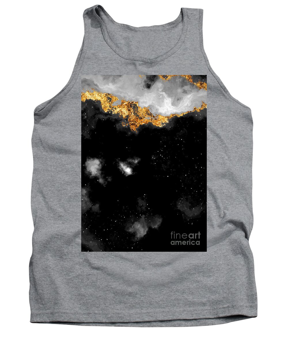 Holyrockarts Tank Top featuring the mixed media 100 Starry Nebulas in Space Black and White Abstract Digital Painting 119 by Holy Rock Design