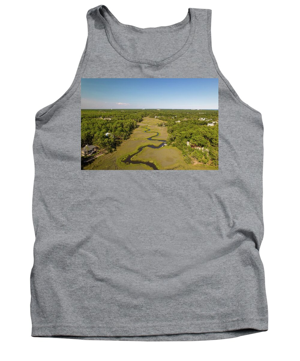 Aerial Tank Top featuring the photograph Southport, NC #12 by Dave Guy