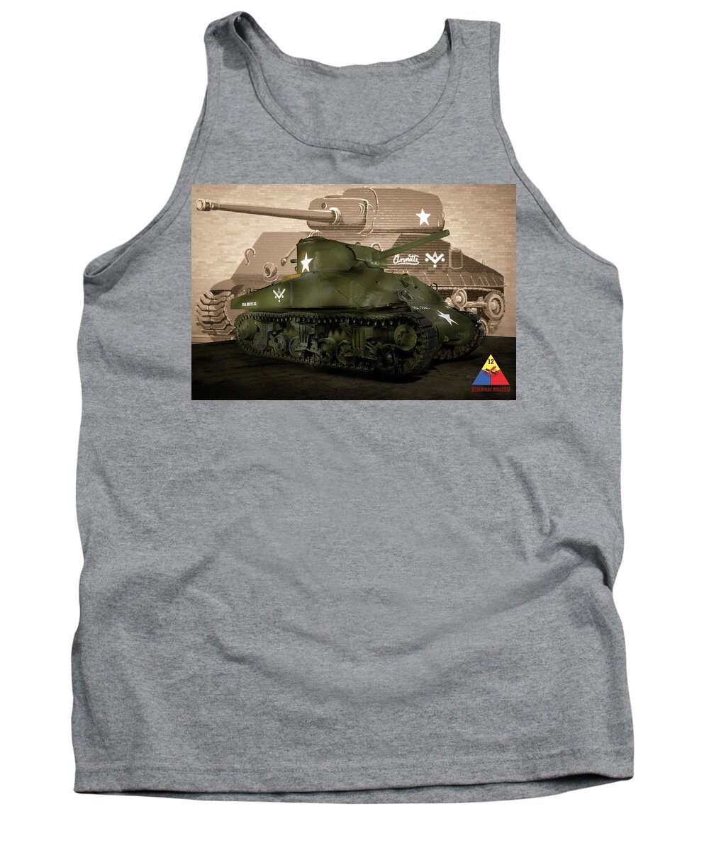 Military Tank Top featuring the photograph 12th Armored Division Museum by Steve Templeton
