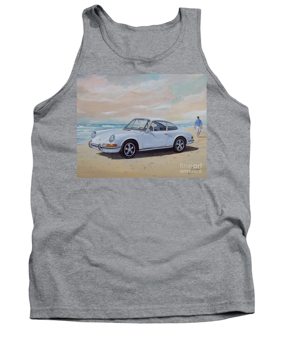 Automotive Art Tank Top featuring the painting 1967 Porsche 911 s coupe by Sinisa Saratlic