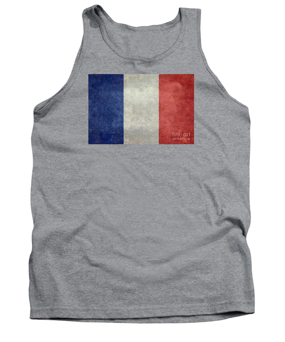 French Tank Top featuring the painting French Flag of France #2 by Sterling Gold
