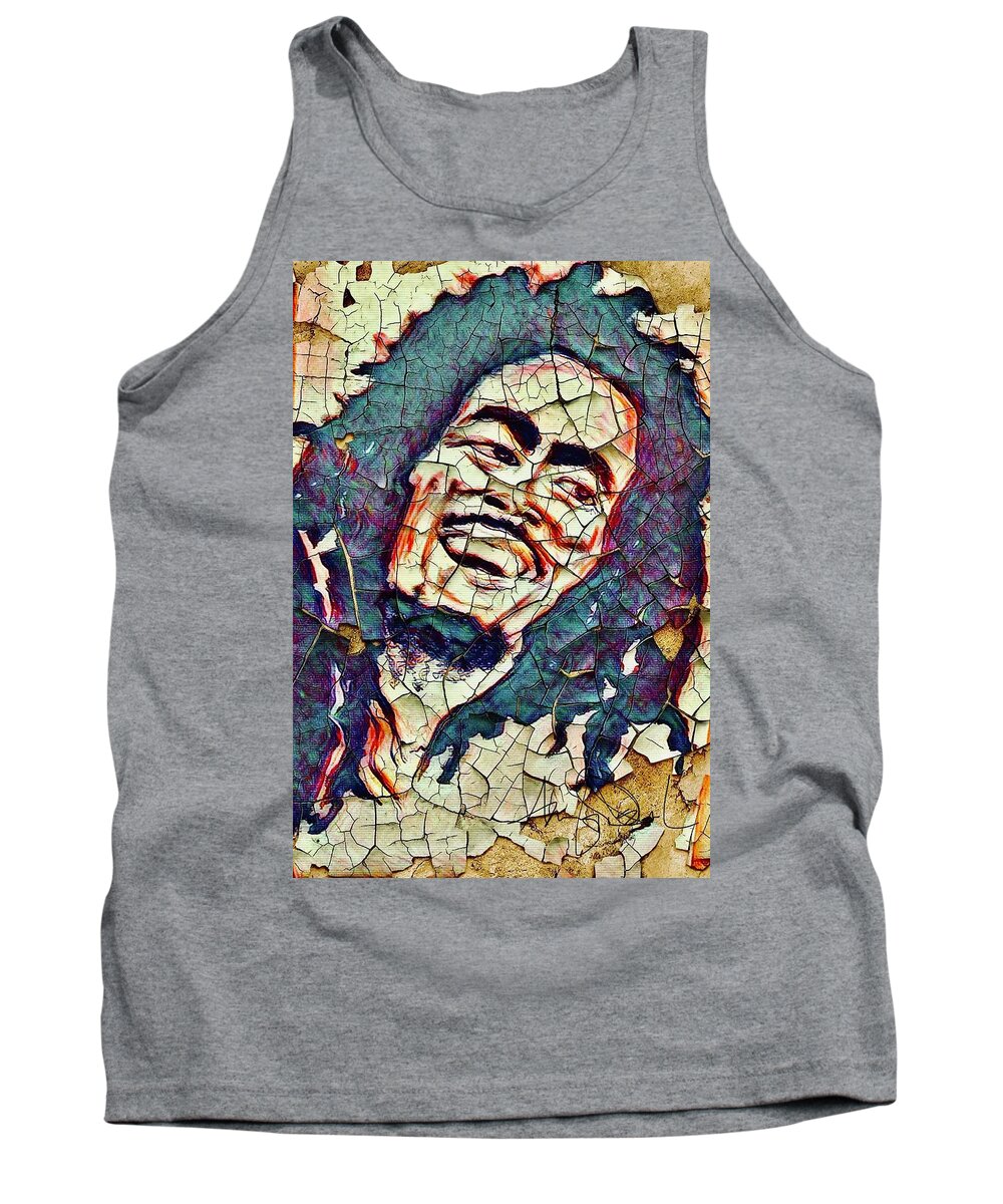  Tank Top featuring the mixed media One Love by Angie ONeal