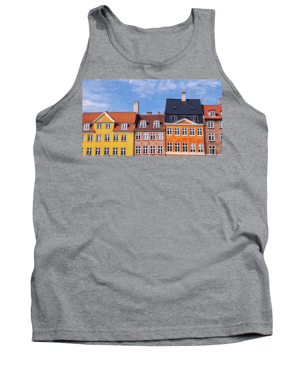 Nordic Tank Top featuring the photograph Colorful buildings of Nyhavn in Copenhagen, Denmark #3 by Elenarts - Elena Duvernay photo