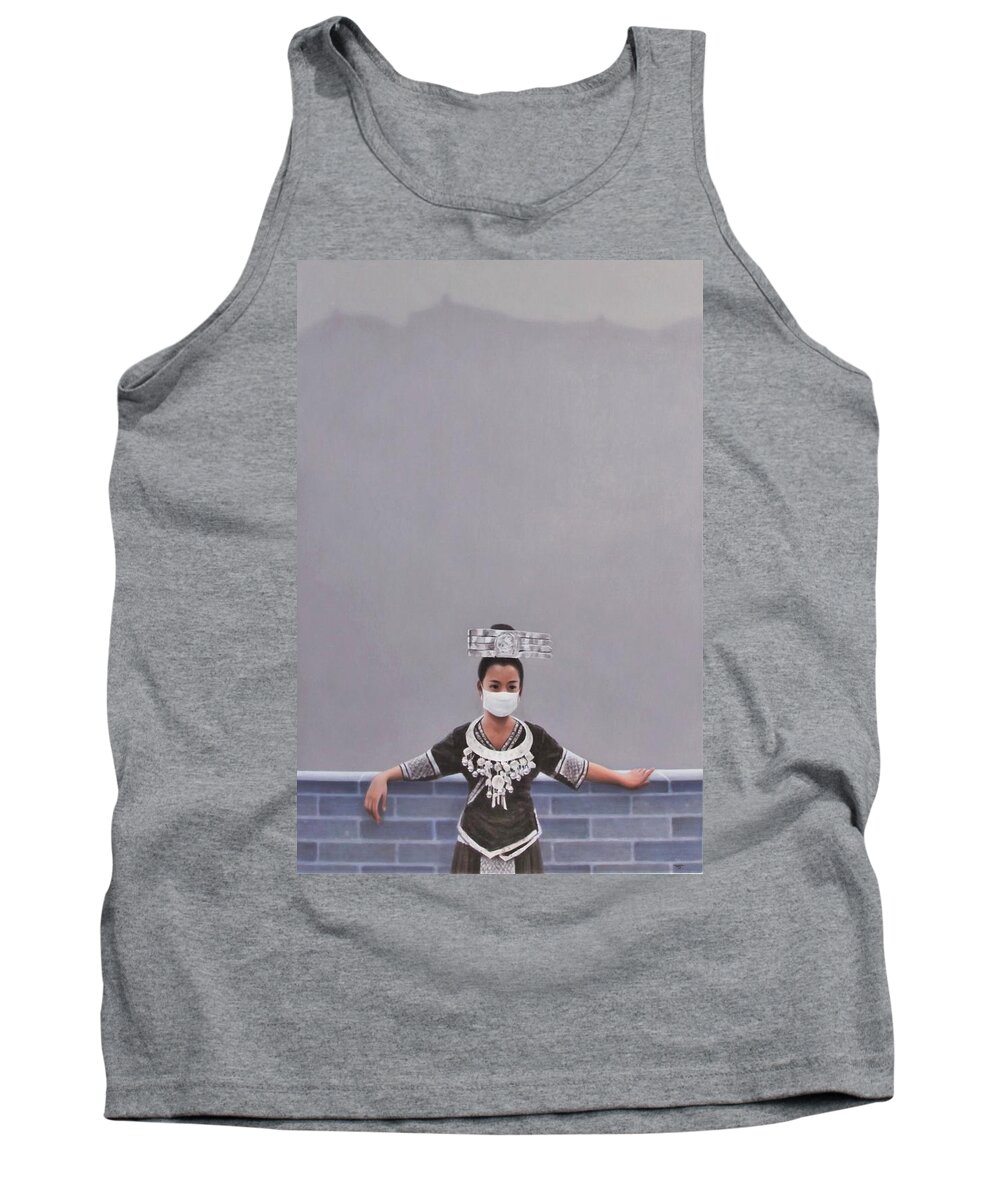 Realism Tank Top featuring the painting Shades Of High Gray #3 by Zusheng Yu