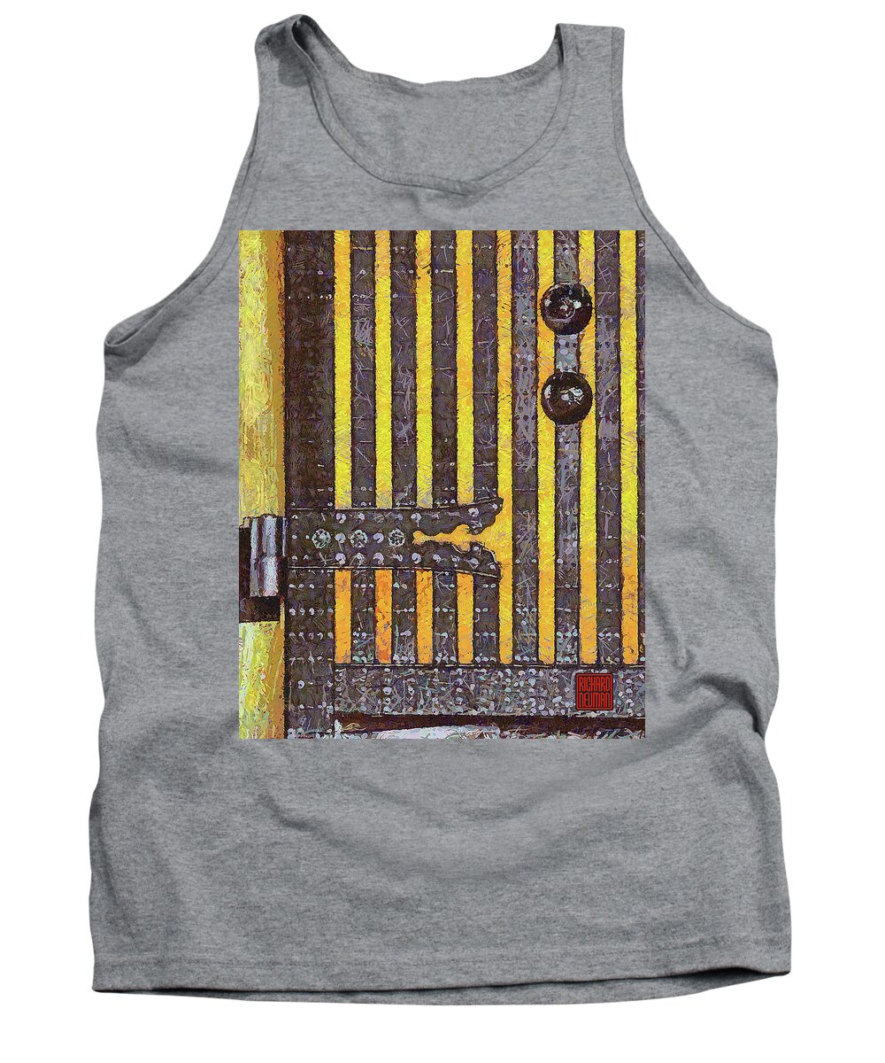 Architecture Tank Top featuring the mixed media 390 Castle Wall Gate, Kanazawa, Japan by Richard Neuman Architectural Gifts