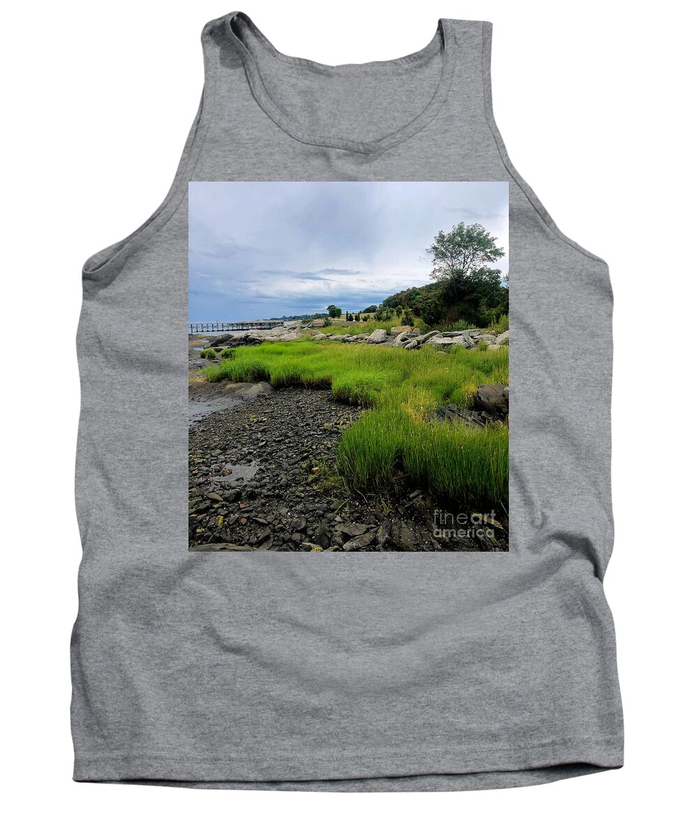 Rocky Point Tank Top featuring the photograph A Rocky New England Shore by Frances Ferland