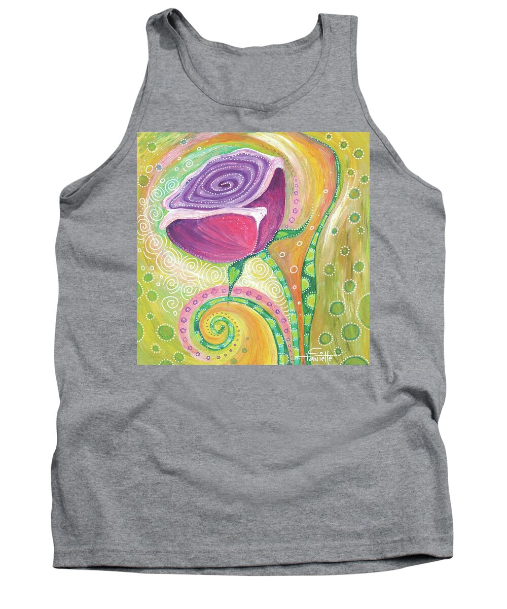 Rose Tank Top featuring the painting A Rose Fit for a Queen by Tanielle Childers