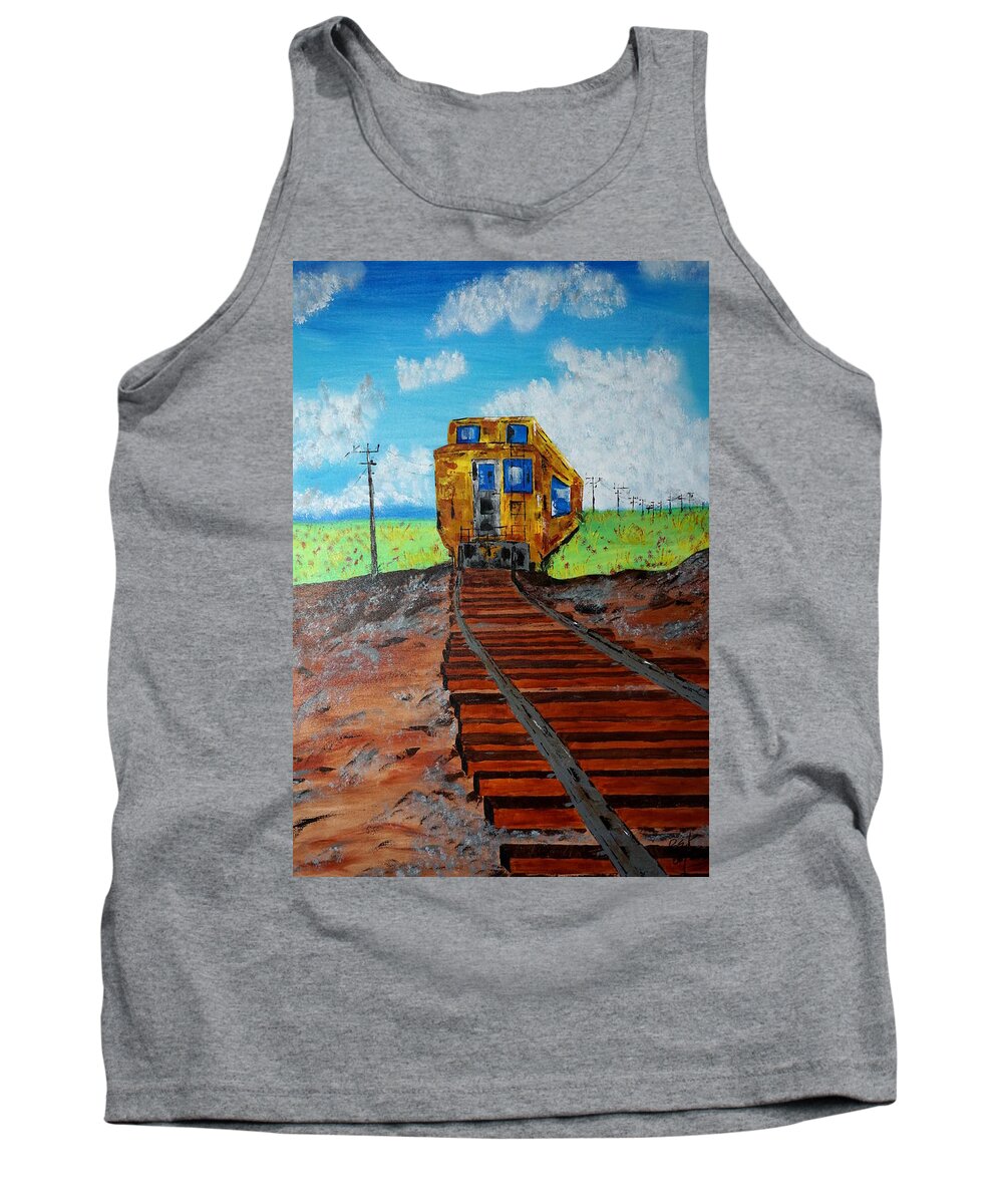 Abandoned Tank Top featuring the painting Abandoned in Kansas by Brent Knippel