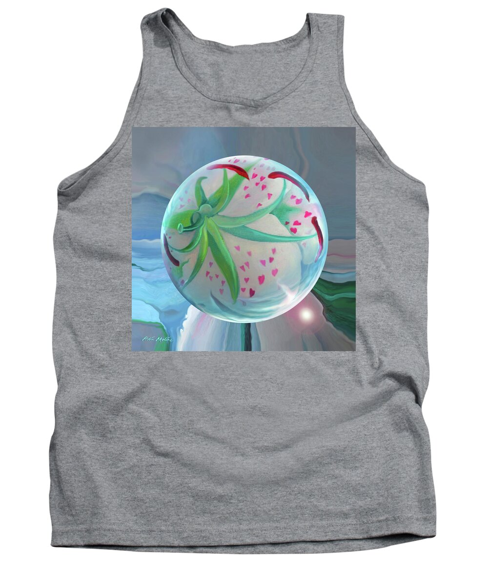 Lilly Tank Top featuring the digital art About Lilly by Robin Moline