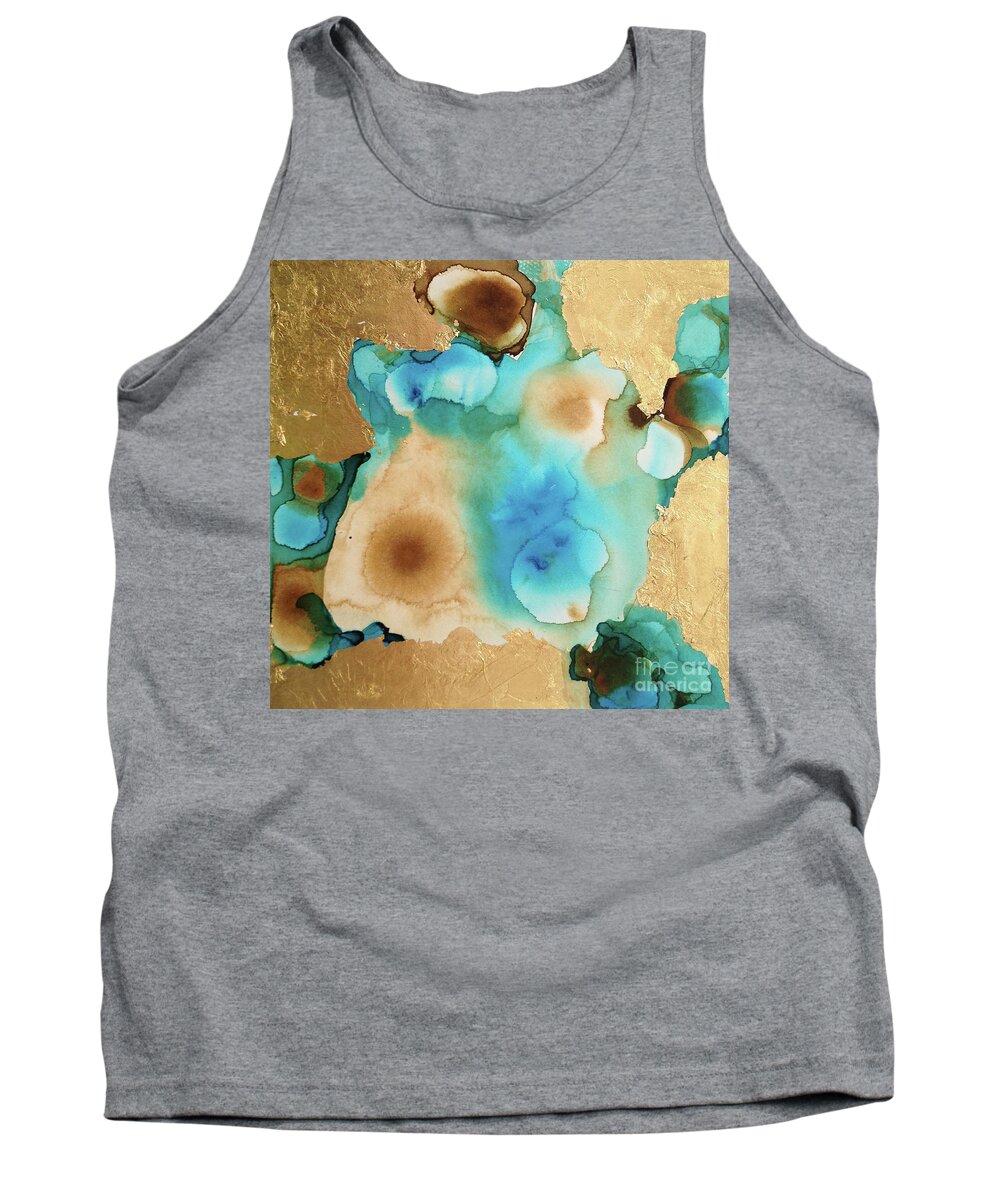 Abstract Painting Tank Top featuring the painting Abstract Aqua by Liana Yarckin